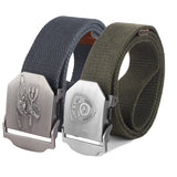 Zoro Cotton Woven Fabric Belt For Men | Black&Camin Green | Cb44 | Pack Of 2