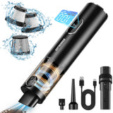Upbooz Car Vacuum, Handheld Vacuum Cordless with 14000PA Powerful Suction with LED Light, Air Duster 2-in-1,Low Noise Rechargeab