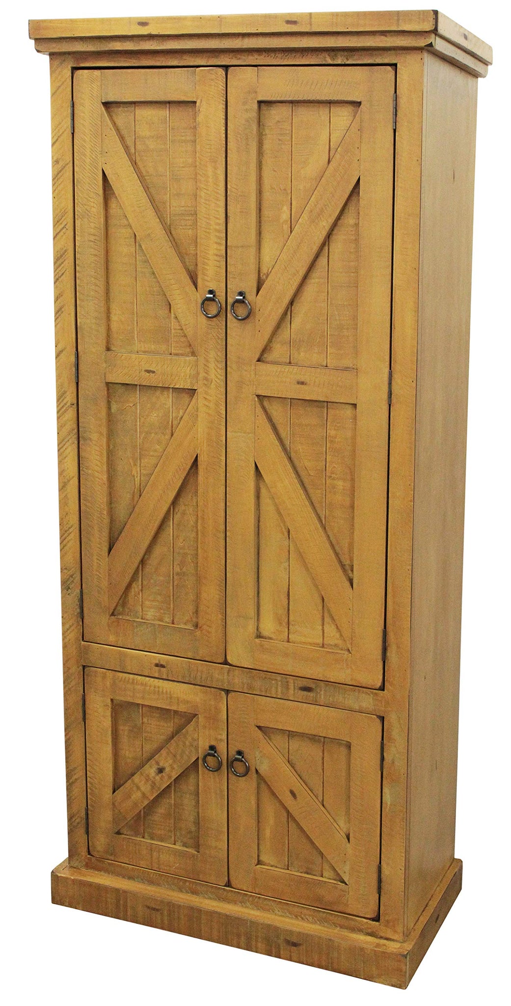 American Heartland Rustic Double Door Pantry, Rustic Yellow