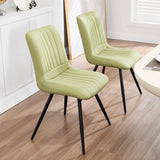 choairy Dining Chairs Set of 2, Modern Dining Chairs with Thick Cushions, PU Leather Upholstered Kitchen Dining Room Chairs with
