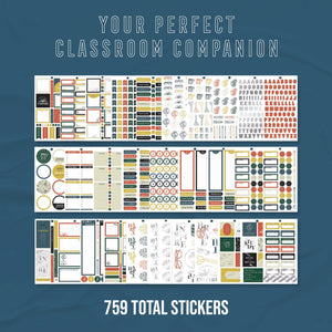 Happy Planner Sticker Pack, Teacher-Planner Stickers, Back-to-School Accessories, Planning Stickers for Teachers, 30 Sheets, 759