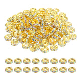 PATIKIL 8mm Rondelle Spacer Bead, 200 Pcs Crystal Rhinestone Loose Bead Spacers for Jewelry Making, DIY Bracelets, Necklace, Gol