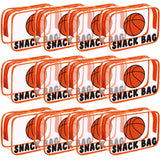 Yeyeplum 12 Pcs Basketball Snack Bags for Team Gifts Goodie Snack Treat Candy Pouch Bags Clear PVC Waterproof with Zipper Party 