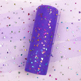 Yuanchuan Laser Glitter Tulle Rolls 6 inch x 10 Yards (30 feet) Purple Tulle Rolls Spool Fabric Tutu for DIY Skirts Wedding Gift