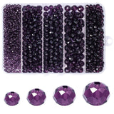 NITOPUPU 850Pcs 4/6/8/10mm Crystal Glass Beads for Jewelry Making Faceted Rondelle Flat Beads for Bracelets Necklace Earrings DI