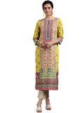 Libas Women'S Crepe Ethnic Motifs Straight Kurta (292590R Mustard