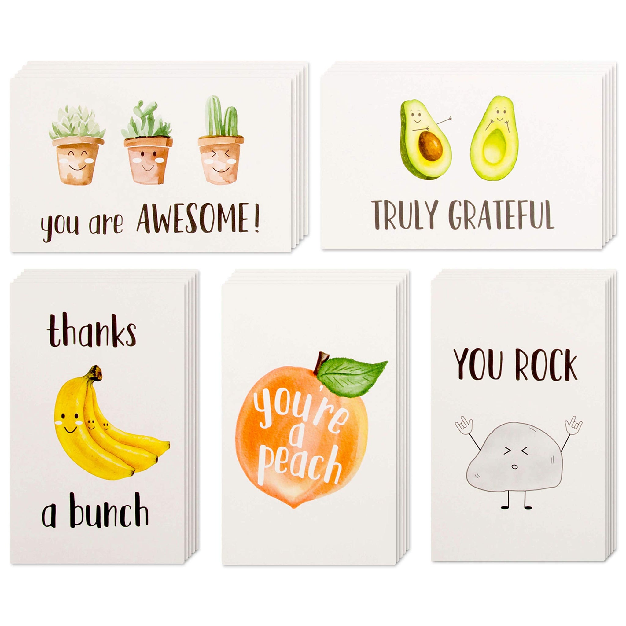 Vns Creations 40 Funny Thank You Cards With Envelopes & Stickers - Employee Appreciation Cards - Cute Thank You Cards - Funny Th