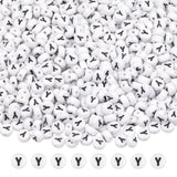 GMMA Letter Beads for Bracelets Making - 200 Pcs 4x7mm Alphabet Acrylic Pony Beads for Jewelry Making and Friendship Crafts (Y B