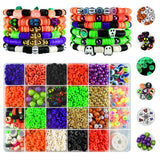 3200 pcs Halloween Beads for Bracelet Jewelry Making Kit with Glow Letter Beads, Halloween Decorations Charms Bracelet Making Ki