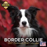Border Collie Calendar 2027 - 16 Month Dog Wall Calendar, Monthly Planner, Large Writing Blocks, Thick No Bleed Paper, Made in U
