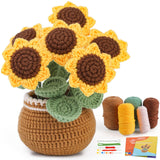 kgxulr Crochet Kit, Sunflower Crochet Kit for Beginners, Knitting Kit