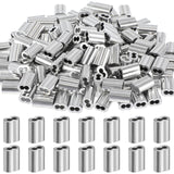 Yaocom 500 Pcs 1/8 Aluminum Crimping Loop Sleeve Cable Crimp Ferrules Wire Rope Sleeves for Diameter Wire Rope and Cable Line En