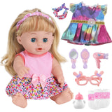 GAGAKU 12 Inch Baby Doll with Hair - Full Vinyl Baby Doll for Girls Ages 3-6 Years, First Baby Doll Playset with Accessories for