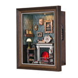 Book Nook Kit - 3D Wooden Puzzle with LED Switch Control & Wall-Mountable Frame,DIY Miniature House for Beginners,Bookshelf/Tabl