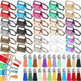 Landical 96 Pcs Keychain Hardware Set, Key Fob Hardware and Tassels, 1 Keychain 1.5 Tassels Bulk Charms for DIY Craft Suppli
