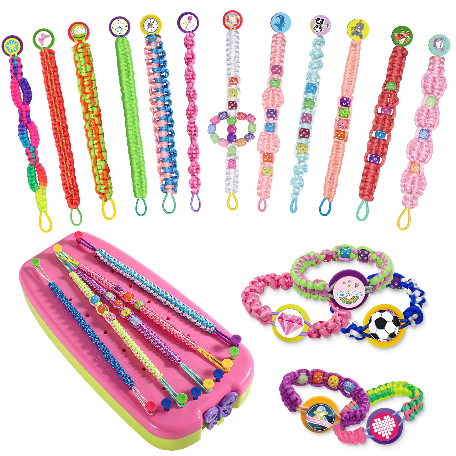 Suu66 Friendship Bracelet Making Kit for Kids Girls 6-12 Years Old - DIY Craft Kit for Bracelets, Headbands, Keychains, Creative