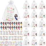 Bememo 25 Sets Mini Jesus Figurines Easter Toys Include Little Rubber Jesus Figurines Prayer Cards and Bags for Religious Party 