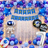 FI FLICK IN 52 Pcs Space Theme 7th Birthday Decoration Kit with Balloons & Foils