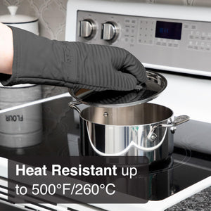 All Clad Silicone Oven Mitt: Heat Resistant Up To 500 Degrees - 100% Cotton & Silicone, 14X7 Oven Mitt For Kitchen And Barbe