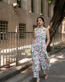 Anni Designer Women'S Rayon Blend Straight Block Printed Kurta With Pant (Gulbagh Multi_Xxl_White_Xx-Large),White,2XL,,,