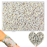 YMSDZHL Alphabet Beads A-Z 1300Pcs Letter Beads, Acrylic 4x7mm Round Letter Beads Kits,Black Digit and Colorful Smile Beads for 