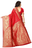 Sugathari Womens Art Silk Red Kanchipuram Saree (San Pari 73 Red)