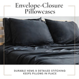 100% Viscose from Bamboo 7 Piece Split King Sheet Sets Fits Up to 16 Deep Pocket - Black