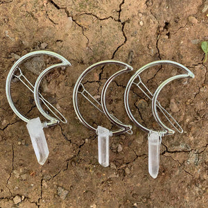 Crystal Moon Hair Clip Bin Barrette for Long Hair Stick Slide Irish Hair Accessories (moon1)