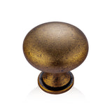 Jasluna 10-Pack Antique Brass Cabinet Knobs, Vintage Round Drawer Knobs for Kitchen Cupboards Dressers, Unique Home Improvement 