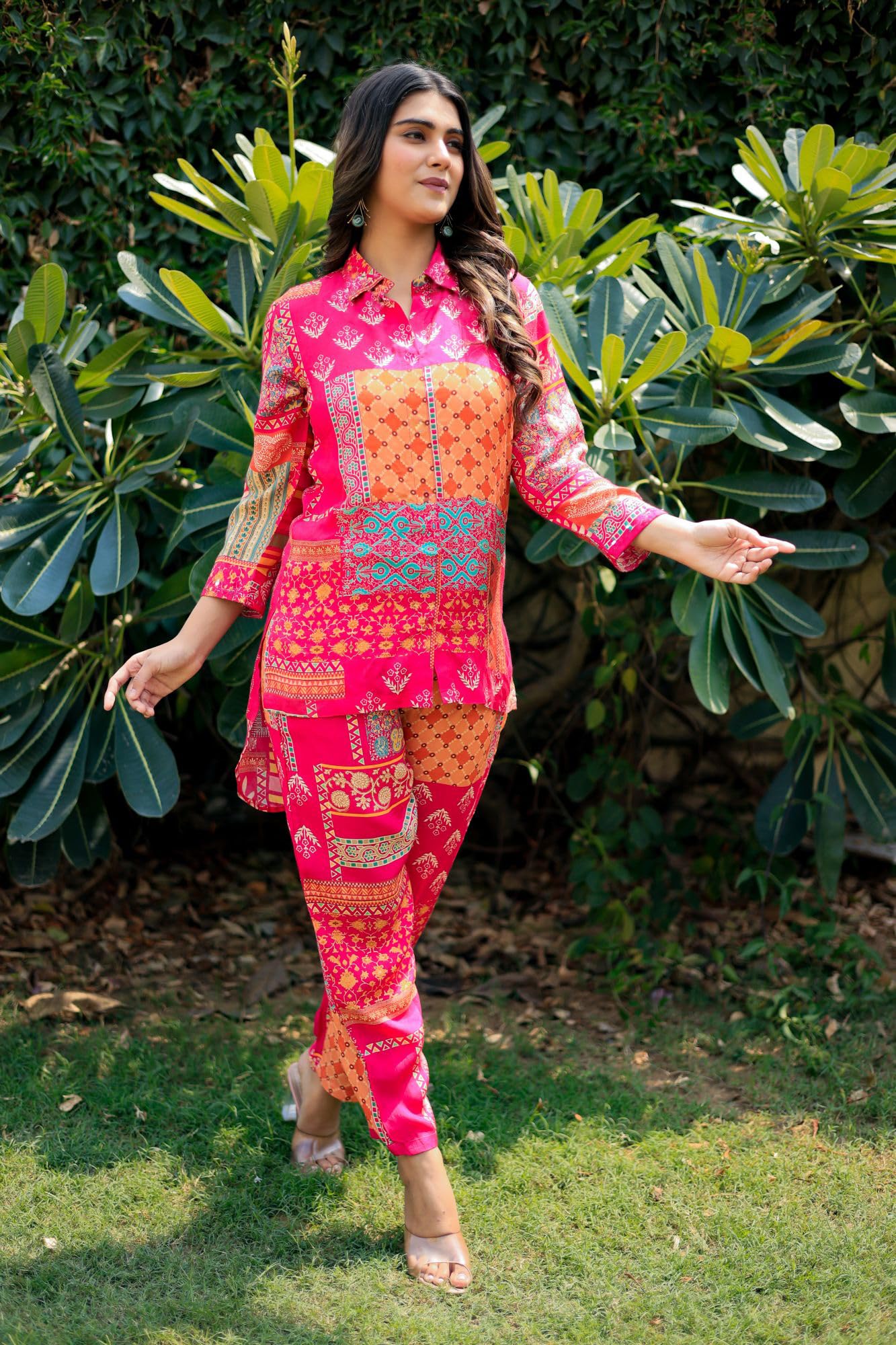 Gosriki Women'S Cotton Blend Straight Floral Printed Co-Ord Set (Abc Cod Pink-Gs_L_Pink_Large),Pink,,B0CGD5PKVW