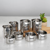 Sumeet Heavy Gauge Stainless Steel Square Bowl/Wati/Katori with Mirror Finish 7cm & 8cm Dia, Set of 12pc, 200ML & 250ML Each, S