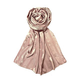 Fahabo Scarf Woman Premium SelfWoven Satin Silk Scarves | Hijab Scarf | Headscarf | Neck Scarf | Stoles | Wraps (Rose Gold)