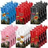 Epakh 24 Pack Hero Party Favors Bags with Tissue Paper and Handle Recyclable Treat Cookie Candy Gift Bag Comic Hero Decorations 