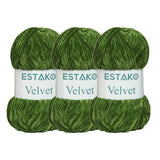 Estako Velvet (3- Skeins Pack) Chenille Blanket amigurumi Yarn for Crocheting and Knitting Super Bulky 3x100 gr (3x132 yds) (194