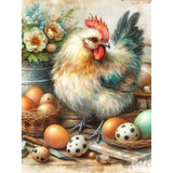 Chicken Diamond Art Kits for Adults,Colorful Chicken Diamond Painting Kits for Adults Beginner,5D DIY Round Full Drill Gem Cryst