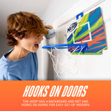 Nerf Mini Over The Door Basketball Hoop - Nerfoop Indoor Basketball Hoop For Kids - Toy Door Basketball Hoop + Mini Nerf Foam Ba
