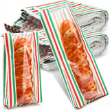 Affrolling 100 pcs Bulk Bread Bags Baguette Kraft Bag with Clear Front Window, 18x6.5x1.97 French Long Bread Kraft Paper Bakery 