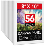 ESRICH Canvas Boards for Painting 8x10 Inch, 56 Pack Bulk 8x10 Inch Canvases for Painting- Cotton Canvas Panels for Oil, Acrylic
