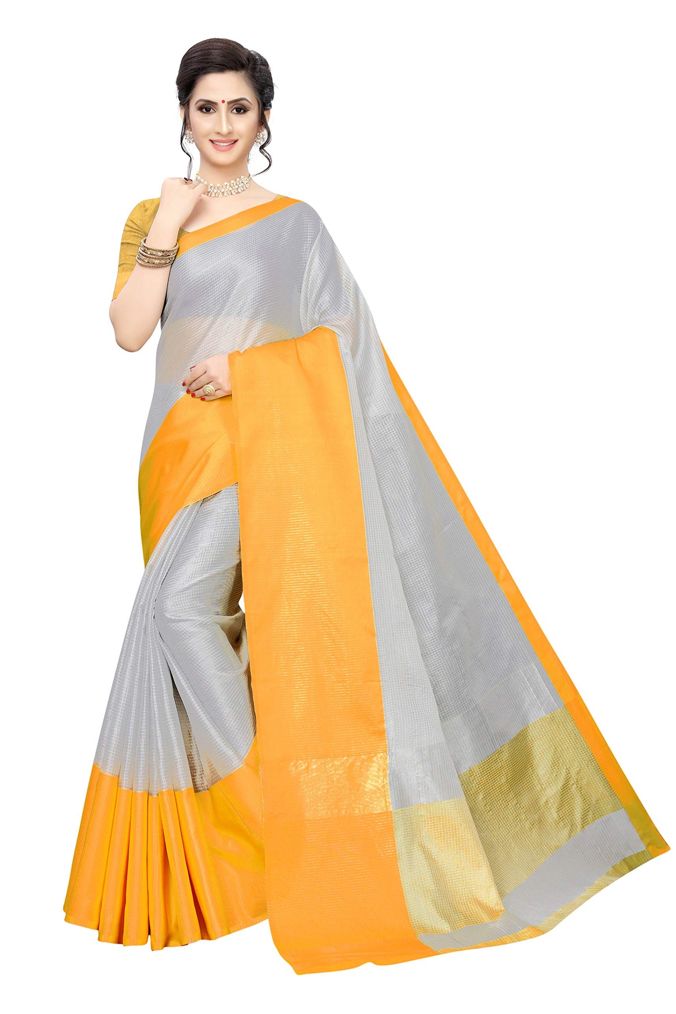 Gosriki Women'S Art Silk Saree (Ramsha-Yellow,Yellow,,B08374QYKZ