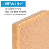 Cork Bulletin Board, Oak Mdf Frame