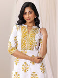 Libas Women'S Cotton Blend Kurta Sets (99544_White_L)