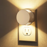Night Lights Plug into Wall [2 Pack], White Night Light Dusk to Dawn Sensor Nightlight, Brightness Adjustable 3000K Soft White, 