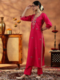 Libas Women'S Silk Blend Kurta Sets (36851O_Pink_Xxl)