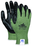 MCR Safety 9672APGS Dyneema 13 Gauge Green Spun Dyneema Shell Gloves with APG Palm and Finger Coating, Green/Black, Small, 1Pai