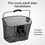Schwinn Bike Wire Basket, Easy Quick Release Handlebar Mount, Weatherproof, Fits Most Adult Bikes, Bicycle Accessories, Medium,
