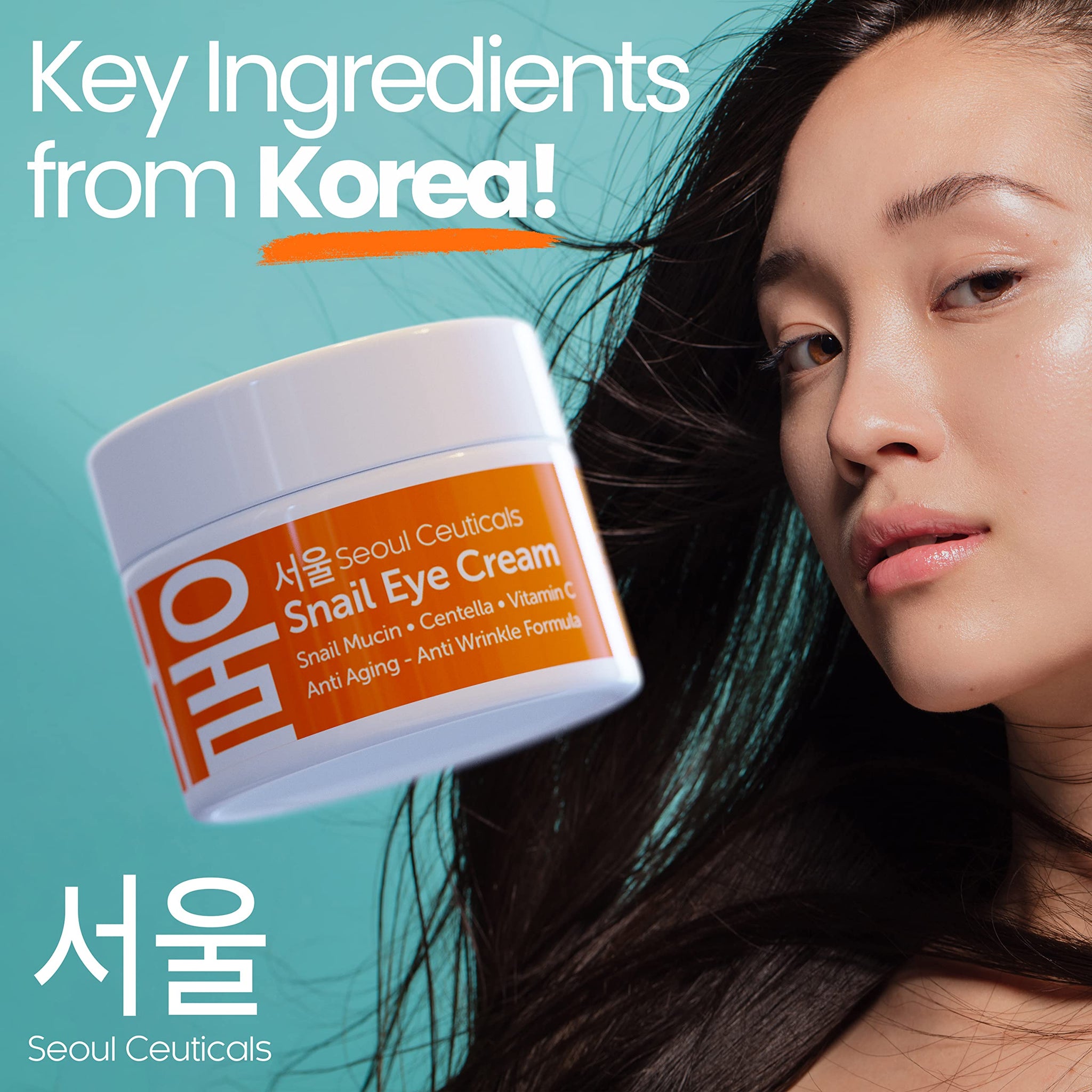 SeoulCeuticals Korean Snail Mucin Eye Cream - 97.5% Snail Filtrate K Beauty Anti Aging Under Eye Anti Wrinkle Eye Treatment Crea