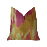 Plutus Brands Plutus Olavanna Ikat Handmade Throw Pillow, 18 X 18, Magenta/Orange/Cream