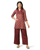 Toplot Women'S Cotton Blend Printed Straight Kurta With Pant (Kurta-Pant-5175-Maroon-Xl),Maroon,,B0CYLPKRX7