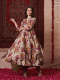 Gosriki Women'S Rayon Blend Anarkali Printed Kurta With Pant (Vedham Multi-Gs_S_Multi_Small) Multicolour,Multicolour,,B0DRNM5W3N
