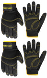 JUMPHIGH Mens Work Gloves 2 Pairs, Synthetic Leather Mechanic Gloves, Touchscreen, Multipurpose, Garden, Construction, Warehouse